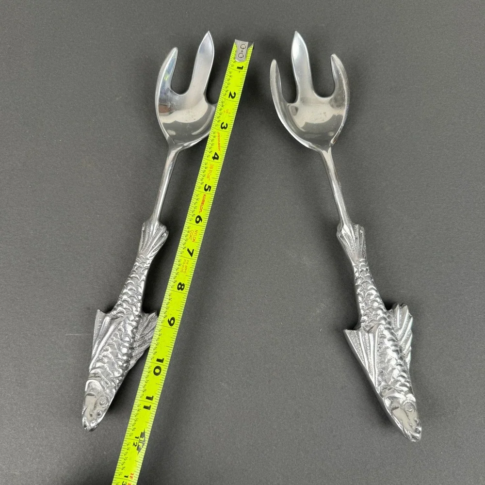 Vintage Fish Serving Forks Seafood/salad Aluminum Utensils set of 2